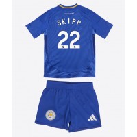 Dres Leicester City Oliver Skipp #22 Domáci pre deti 2024-25 Krátky Rukáv (+ trenírky)